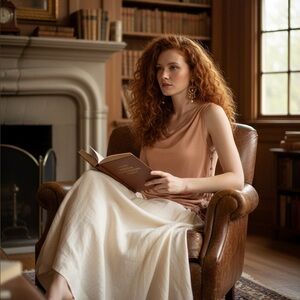 Club Monaco Neutral Pink Knit Silky Back Shell Top Size S